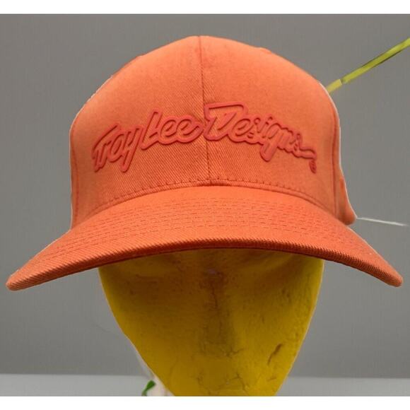 Y2K Motorcross Hat Troy Lee Designs Signature Hat Script MOTO X Flex L/XL Orange - Picture 1 of 7